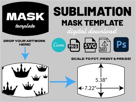 sublimation mask template.